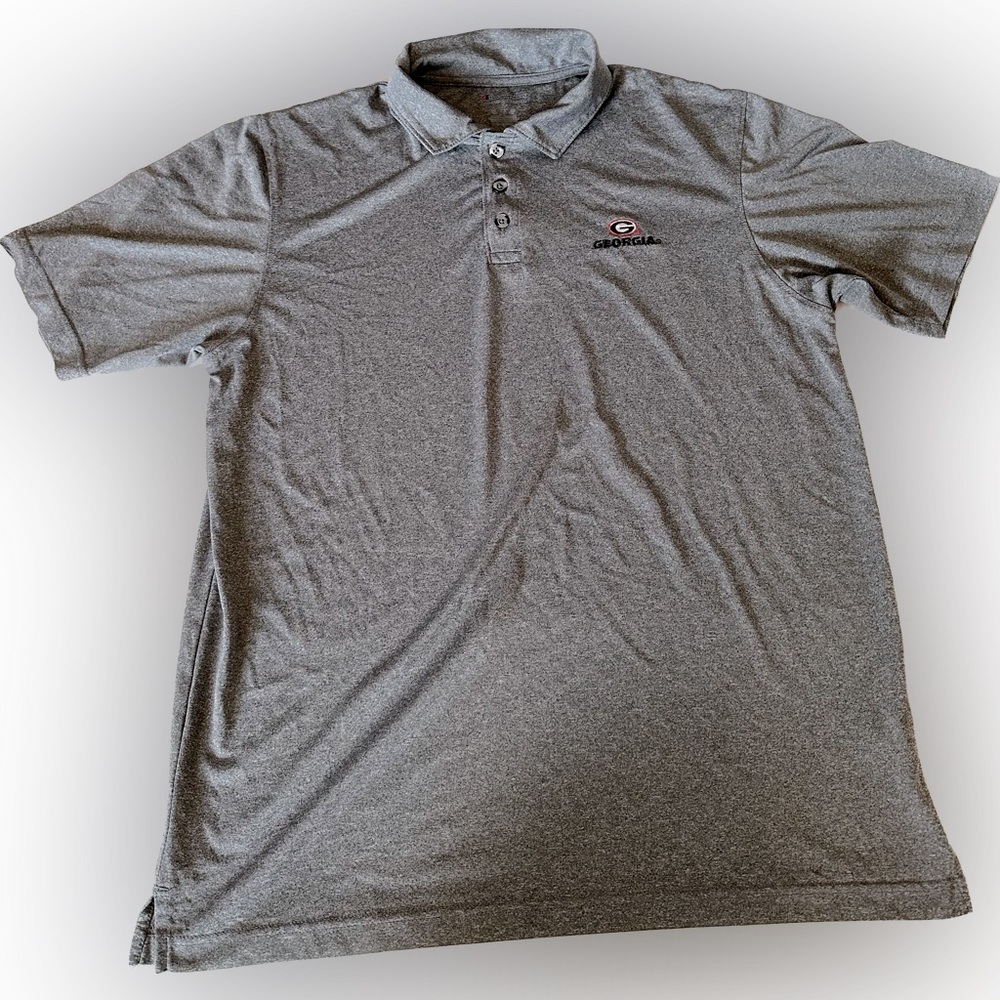 Men’s Champion Gray Large Georgia Collared Polo‎ Shirt